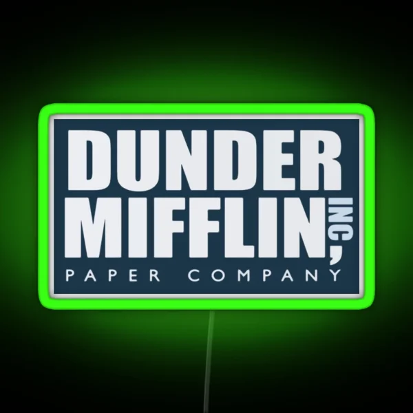 Dunder Mifflin Logo RGB Neon Sign