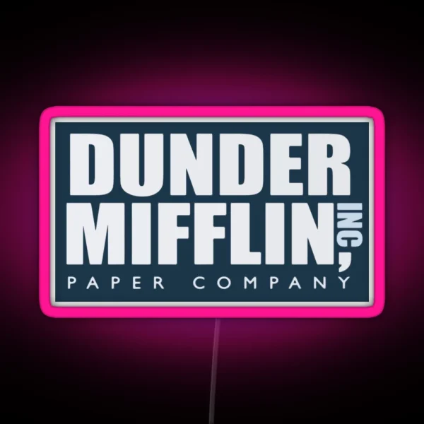 Dunder Mifflin Logo RGB Neon Sign