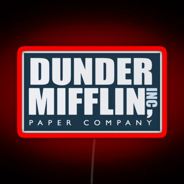 Dunder Mifflin Logo RGB Neon Sign