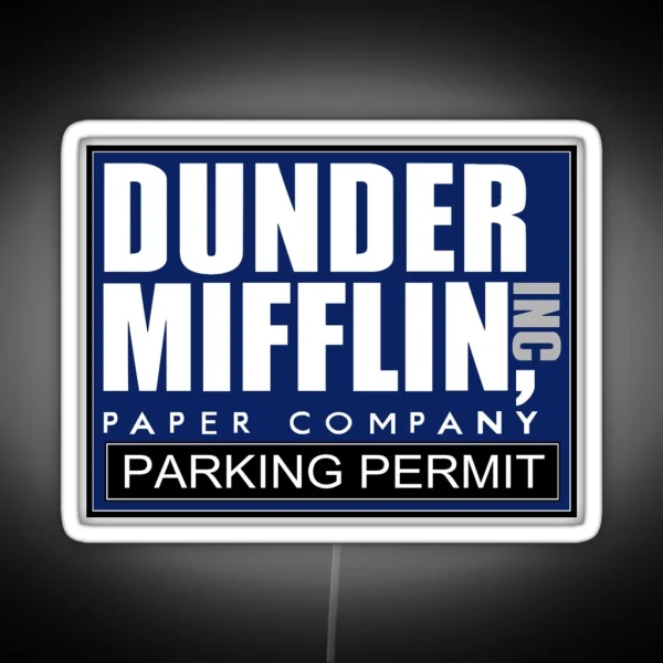 Dunder Mifflin Parking Permit RGB Neon Sign