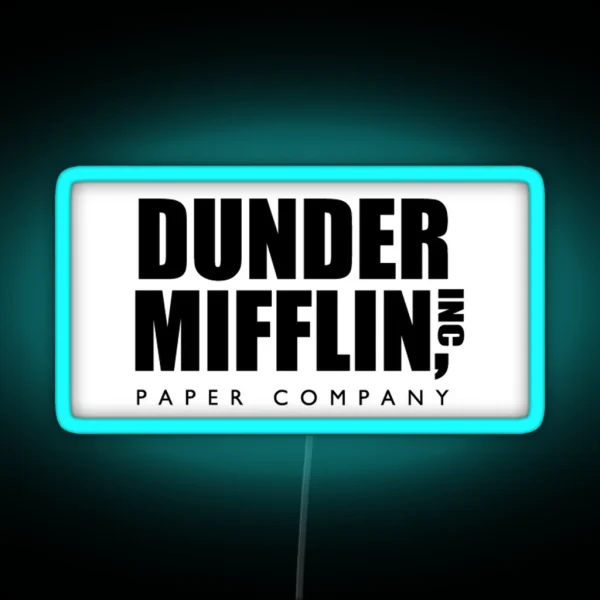 Dunder Mifflin White RGB Neon Sign