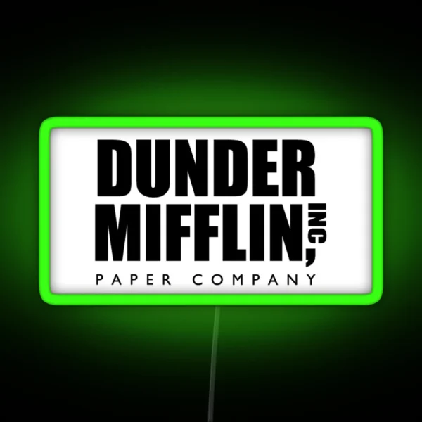Dunder Mifflin White RGB Neon Sign