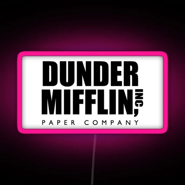 Dunder Mifflin White RGB Neon Sign