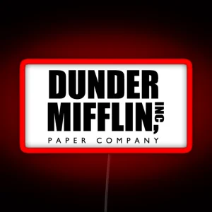 Dunder Mifflin White RGB Neon Sign