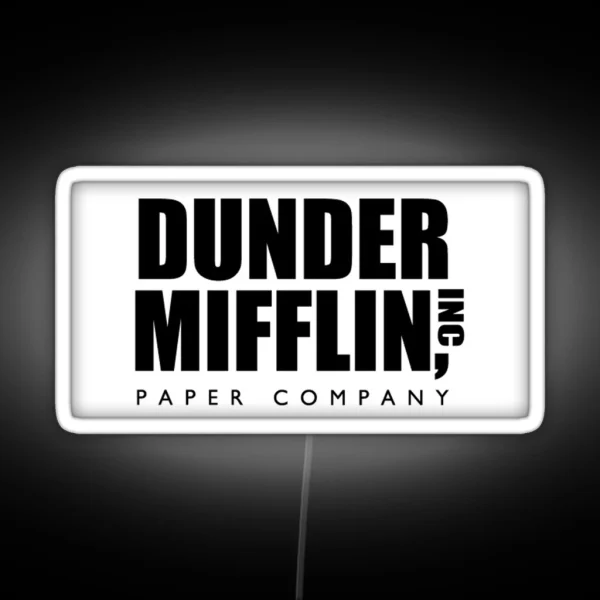 Dunder Mifflin White RGB Neon Sign