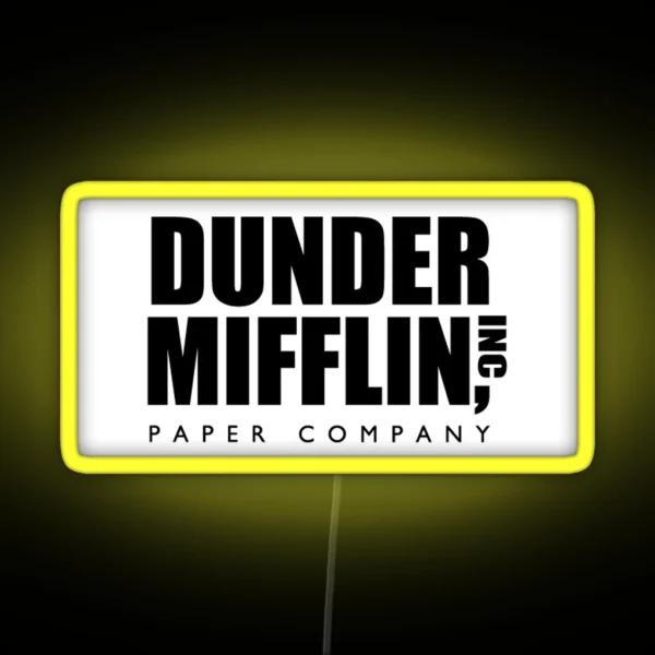 Dunder Mifflin White RGB Neon Sign