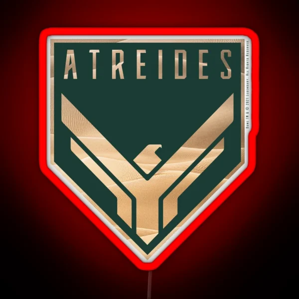 Dune House Atreides Badge Inverted Dark Image RGB Neon Sign