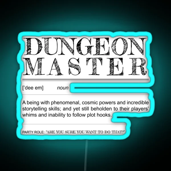 Dungeon Master Definition RGB Neon Sign