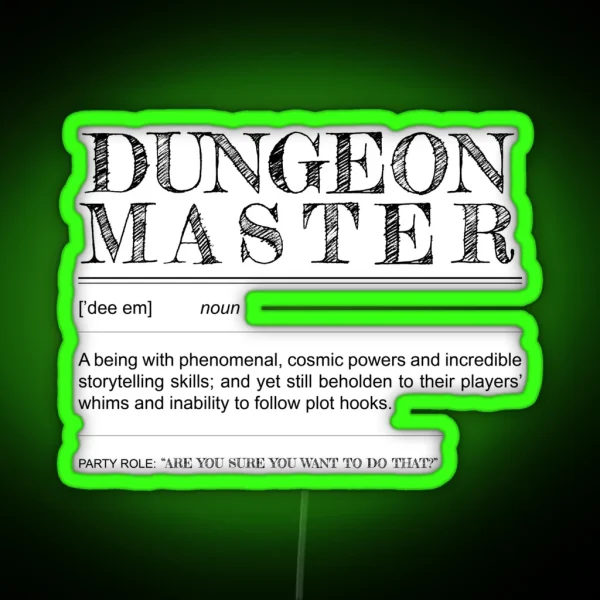Dungeon Master Definition RGB Neon Sign