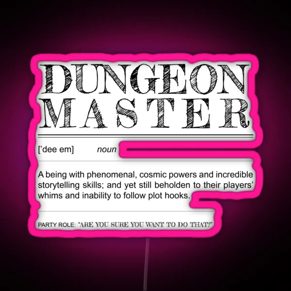 Dungeon Master Definition RGB Neon Sign
