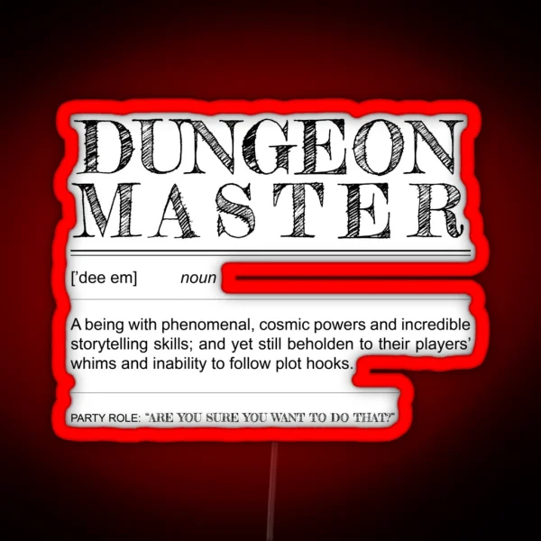 Dungeon Master Definition RGB Neon Sign