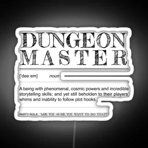 Dungeon Master Definition RGB Neon Sign