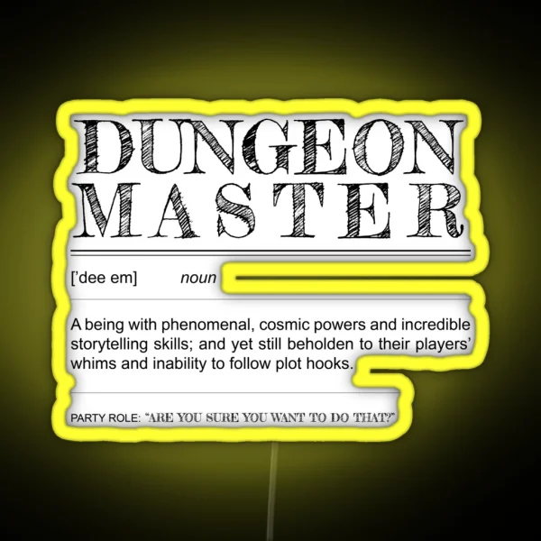 Dungeon Master Definition RGB Neon Sign