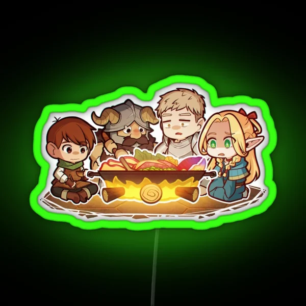 Dungeon Meshi Campfire RGB Neon Sign