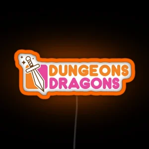 Dungeons And Dragons And Dunkin Donuts Nerd Coffee RGB Neon Sign