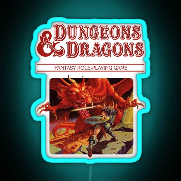 Dungeons And Dragons Base Set Red Logo RGB Neon Sign