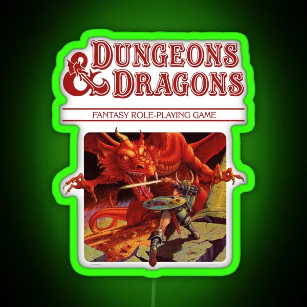 Dungeons And Dragons Base Set Red Logo RGB Neon Sign