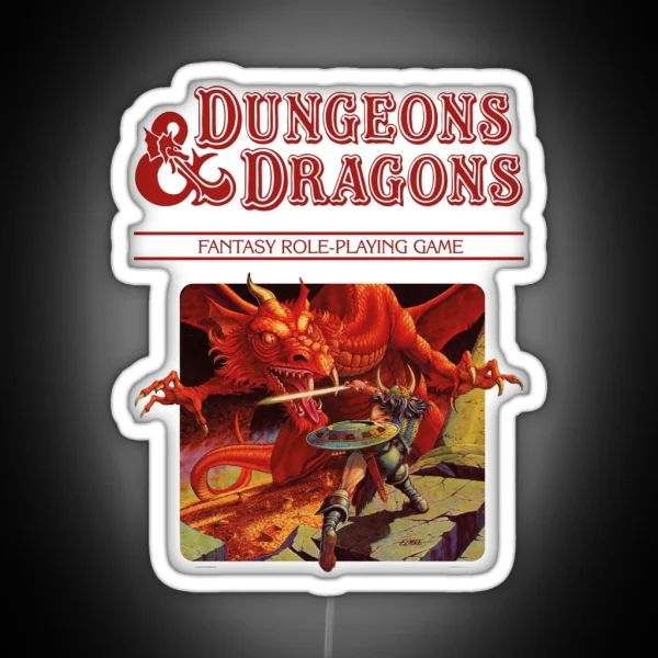 Dungeons And Dragons Base Set Red Logo RGB Neon Sign
