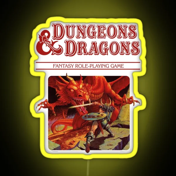 Dungeons And Dragons Base Set Red Logo RGB Neon Sign