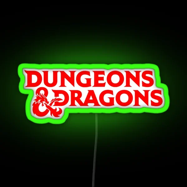 Dungeons And Dragons Logo RGB Neon Sign
