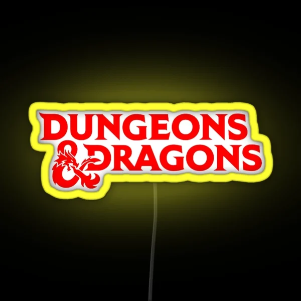 Dungeons And Dragons Logo RGB Neon Sign