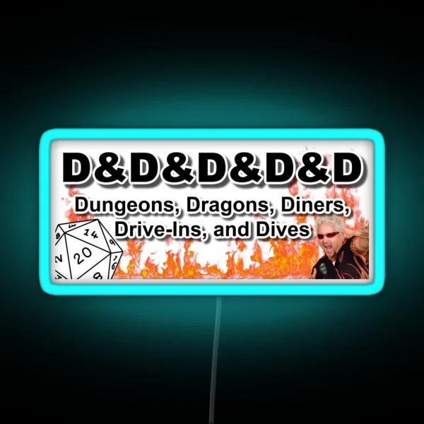 Dungeons Dragons Diners Drive Ins And Dives RGB Neon Sign