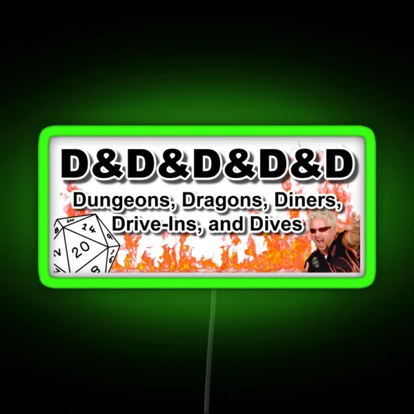Dungeons Dragons Diners Drive Ins And Dives RGB Neon Sign