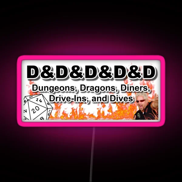 Dungeons Dragons Diners Drive Ins And Dives RGB Neon Sign
