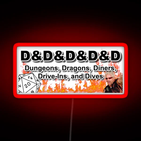 Dungeons Dragons Diners Drive Ins And Dives RGB Neon Sign