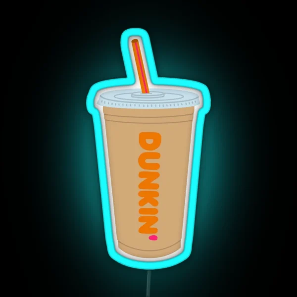 Dunkin Iced Latte RGB Neon Sign