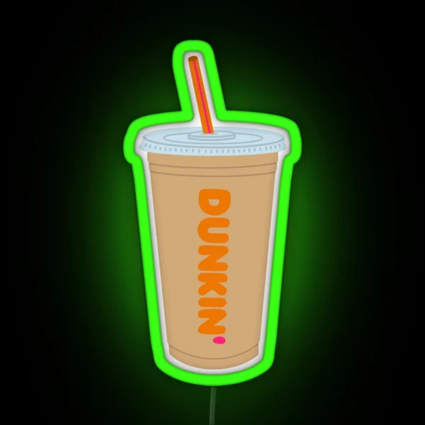 Dunkin Iced Latte RGB Neon Sign
