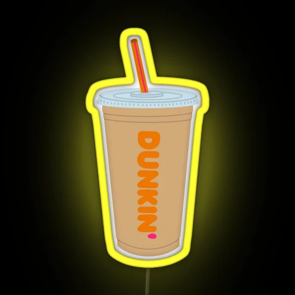 Dunkin Iced Latte RGB Neon Sign