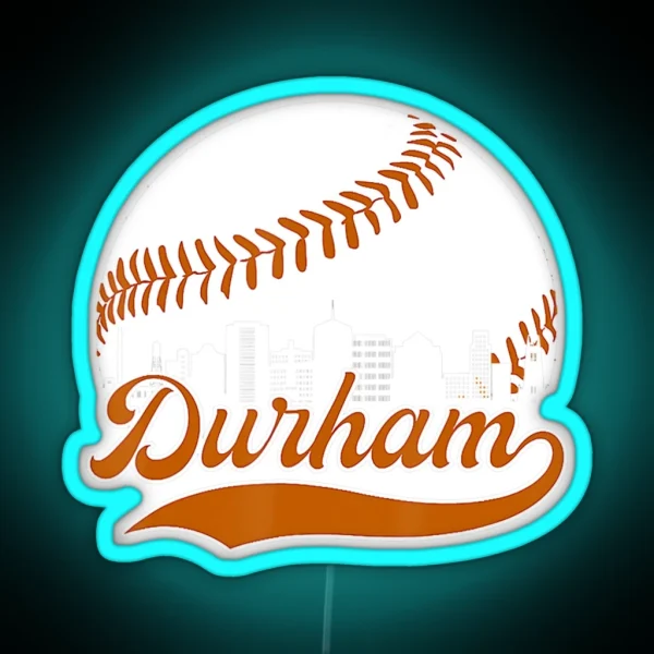 Durham Baseball Skyline Bull City RGB Neon Sign