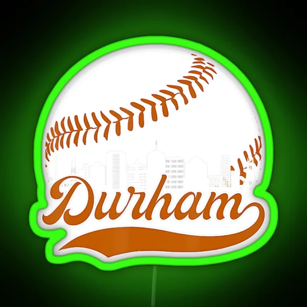 Durham Baseball Skyline Bull City RGB Neon Sign