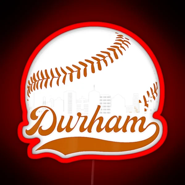 Durham Baseball Skyline Bull City RGB Neon Sign