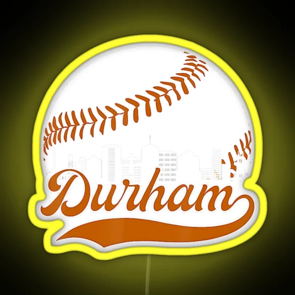Durham Baseball Skyline Bull City RGB Neon Sign
