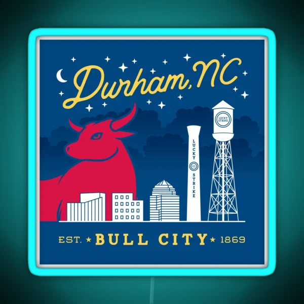 Durham Bull City Art RGB Neon Sign
