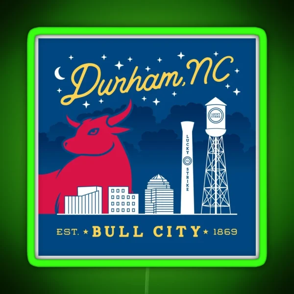 Durham Bull City Art RGB Neon Sign