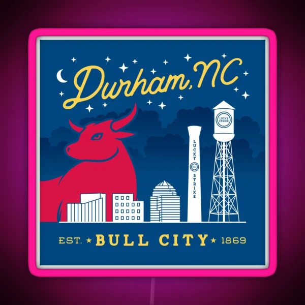 Durham Bull City Art RGB Neon Sign