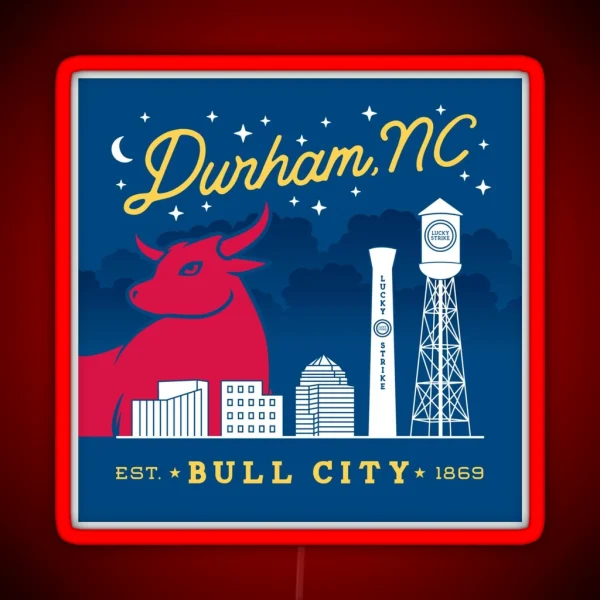 Durham Bull City Art RGB Neon Sign