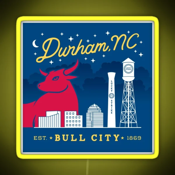 Durham Bull City Art RGB Neon Sign