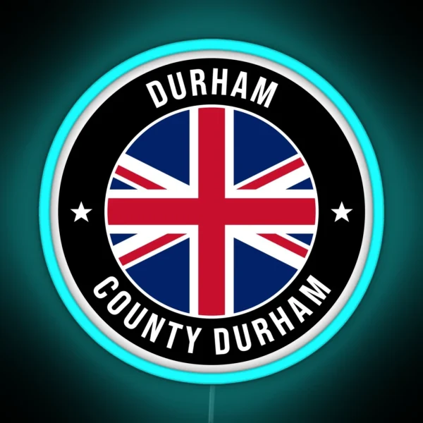 Durham County Durham United Kingdom Flag RGB Neon Sign