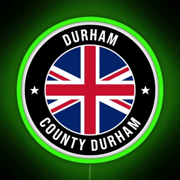 Durham County Durham United Kingdom Flag RGB Neon Sign