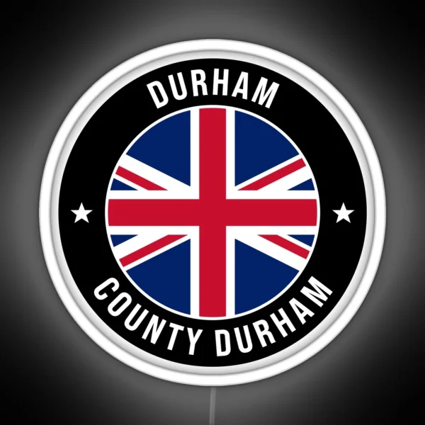 Durham County Durham United Kingdom Flag RGB Neon Sign