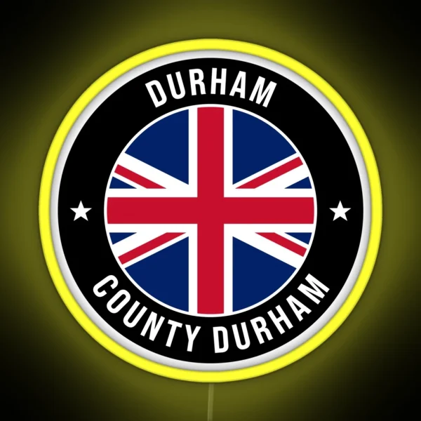 Durham County Durham United Kingdom Flag RGB Neon Sign