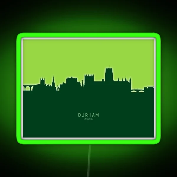 Durham England Skyline Cityscape RGB Neon Sign