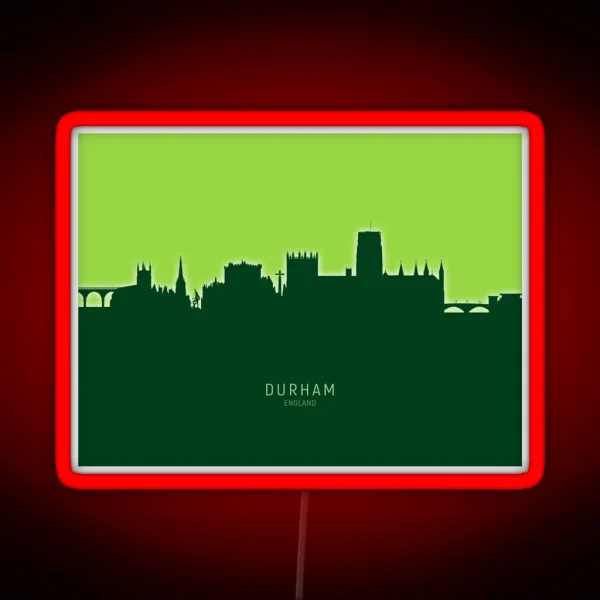 Durham England Skyline Cityscape RGB Neon Sign