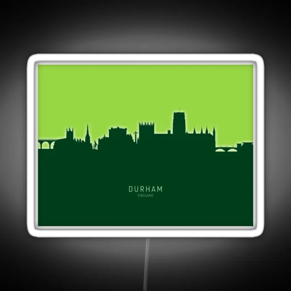 Durham England Skyline Cityscape RGB Neon Sign