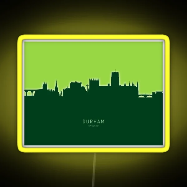 Durham England Skyline Cityscape RGB Neon Sign