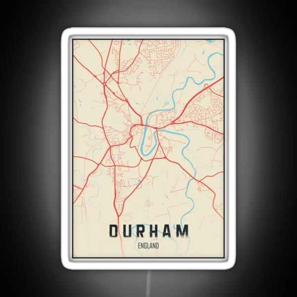 Durham Map Uk RGB Neon Sign